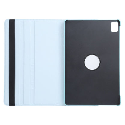 For iPad Pro 11 2024 360 Degree Rotation Litchi Texture Leather Tablet Case with Holder(Sky Blue) - iPad Pro 11 2024 Cases by PMC Jewellery | Online Shopping South Africa | PMC Jewellery | Buy Now Pay Later Mobicred