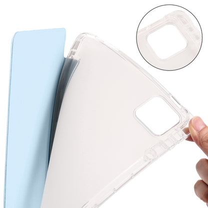 For iPad Pro 13 2024 3-fold Clear TPU Smart Leather Tablet Case with Pen Slot(Ice Blue) - iPad Pro 13 2024 Cases by PMC Jewellery | Online Shopping South Africa | PMC Jewellery | Buy Now Pay Later Mobicred