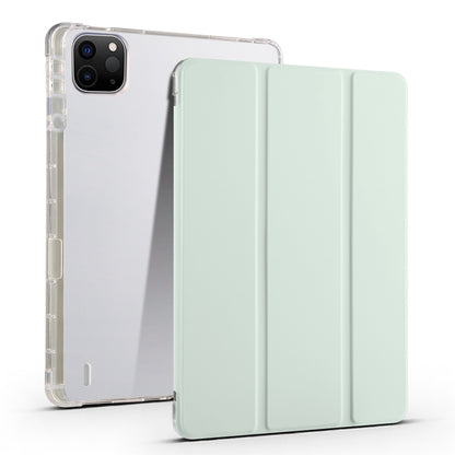 For iPad Pro 13 2024 3-fold Clear TPU Smart Leather Tablet Case with Pen Slot(Light Green) - iPad Pro 13 2024 Cases by PMC Jewellery | Online Shopping South Africa | PMC Jewellery | Buy Now Pay Later Mobicred