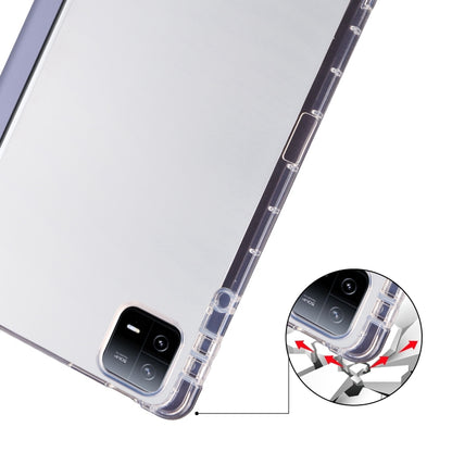 For iPad Pro 13 2024 3-fold Clear TPU Smart Leather Tablet Case with Pen Slot(Lavender Purple) - iPad Pro 13 2024 Cases by PMC Jewellery | Online Shopping South Africa | PMC Jewellery | Buy Now Pay Later Mobicred