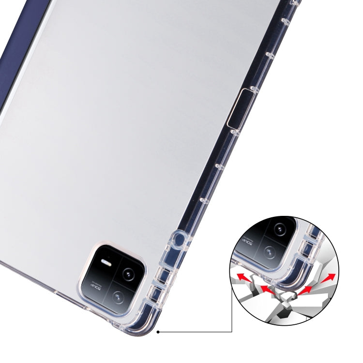 For iPad Pro 11 2024 3-fold Clear TPU Smart Leather Tablet Case with Pen Slot(Dark Blue) - iPad Pro 11 2024 Cases by PMC Jewellery | Online Shopping South Africa | PMC Jewellery | Buy Now Pay Later Mobicred