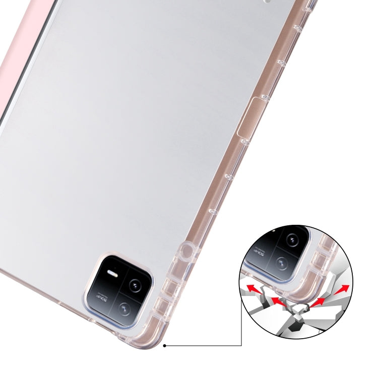 For iPad Air 11 2024 3-fold Clear TPU Smart Leather Tablet Case with Pen Slot(Sand Pink) - iPad Air 11 2024 Cases by PMC Jewellery | Online Shopping South Africa | PMC Jewellery | Buy Now Pay Later Mobicred