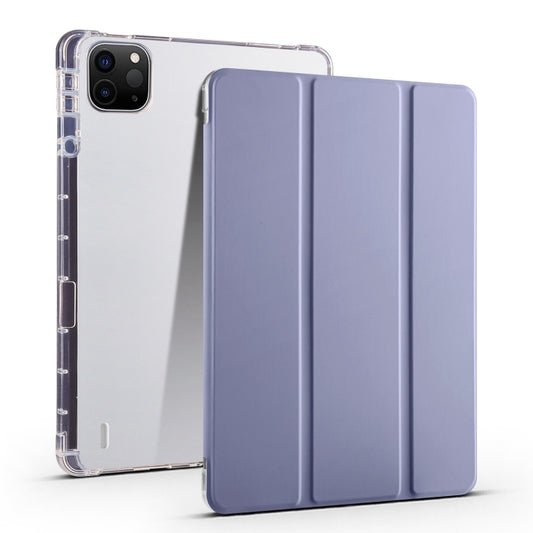 For iPad Air 11 2024 3-fold Clear TPU Smart Leather Tablet Case with Pen Slot(Lavender Purple) - iPad Air 11 2024 Cases by PMC Jewellery | Online Shopping South Africa | PMC Jewellery | Buy Now Pay Later Mobicred