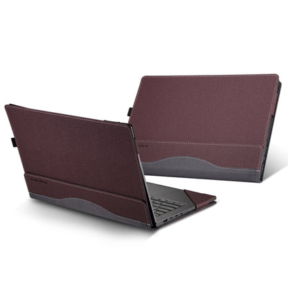 For HP Envy X360 14 inch 14-fa 2024 Leather Laptop Shockproof Protective Case(Wine Red) - Screen & Keyboard Cover by PMC Jewellery | Online Shopping South Africa | PMC Jewellery | Buy Now Pay Later Mobicred