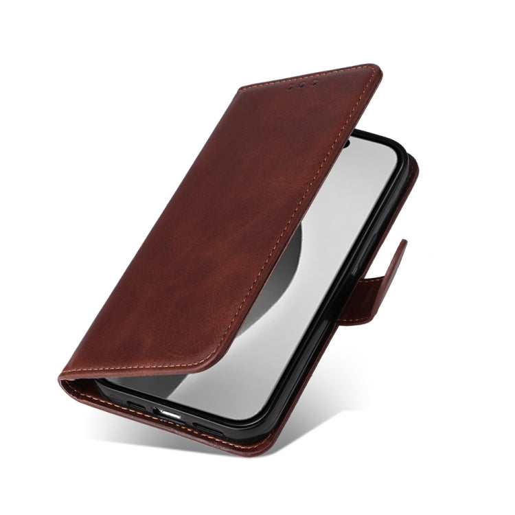 For iPhone 16 Pro Max Classic Calf Texture Flip Leather Phone Case(Brown) - iPhone 16 Pro Max Cases by PMC TechLife | Online Shopping South Africa | PMC TechLife | Buy Now Pay Later Mobicred