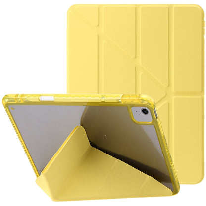 For iPad Air 11 2024 Clear Acrylic Deformation Leather Tablet Case(Yellow) - iPad Air 11 2024 Cases by PMC Jewellery | Online Shopping South Africa | PMC Jewellery | Buy Now Pay Later Mobicred