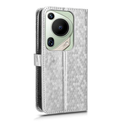 For Huawei Pura 70 Ultra Honeycomb Dot Texture Leather Phone Case(Silver) - Huawei Cases by PMC Jewellery | Online Shopping South Africa | PMC Jewellery | Buy Now Pay Later Mobicred