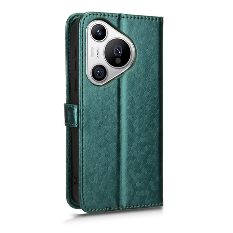 For Huawei Pura 70 Honeycomb Dot Texture Leather Phone Case(Green) - Huawei Cases by PMC Jewellery | Online Shopping South Africa | PMC Jewellery | Buy Now Pay Later Mobicred