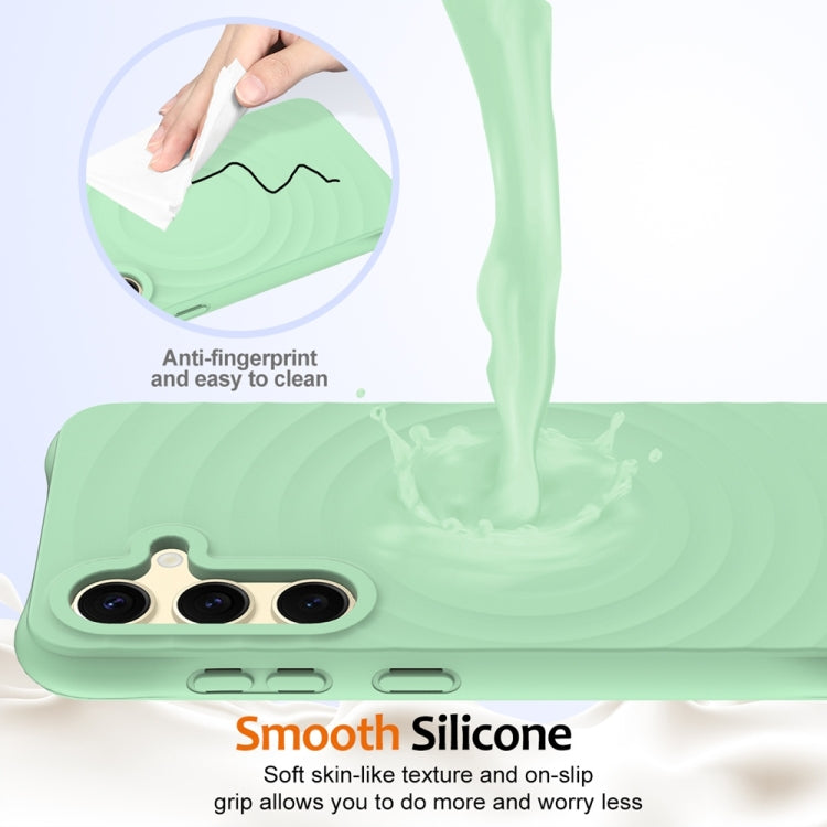 For Samsung Galaxy S25 5G Wave Texture MagSafe Magnetic Liquid Silicone Phone Case(Green) - Galaxy S25 5G Cases by PMC Jewellery | Online Shopping South Africa | PMC Jewellery | Buy Now Pay Later Mobicred