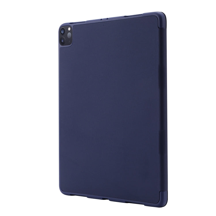 For iPad Air 11 2025 / 2024 Skin Feel Tri-fold Leather Tablet Case with Pen Slot(Dark Blue) - iPad Air 11 2025 / 2024 Cases by PMC Jewellery | Online Shopping South Africa | PMC Jewellery | Buy Now Pay Later Mobicred