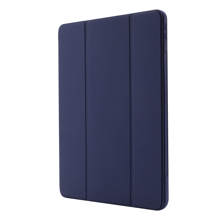 For iPad Air 13 2025 / 2024 Skin Feel Tri-fold Leather Tablet Case with Pen Slot(Dark Blue) - iPad Air 13 2025 / 2024 Cases by PMC Jewellery | Online Shopping South Africa | PMC Jewellery | Buy Now Pay Later Mobicred