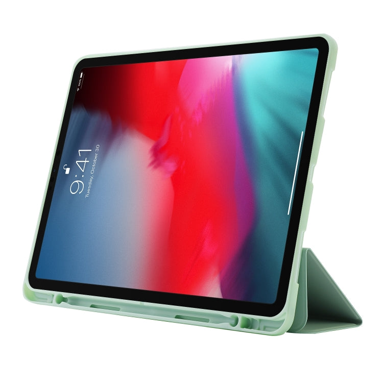 For iPad Air 13 2024 Skin Feel Tri-fold Leather Tablet Case with Pen Slot(Matcha Green) - iPad Air 13 2024 Cases by PMC Jewellery | Online Shopping South Africa | PMC Jewellery | Buy Now Pay Later Mobicred
