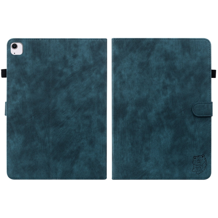 For iPad Air 11 2024 Embossed Tiger Pattern Leather Tablet Case(Dark Blue) - iPad Air 11 2024 Cases by PMC Jewellery | Online Shopping South Africa | PMC Jewellery | Buy Now Pay Later Mobicred