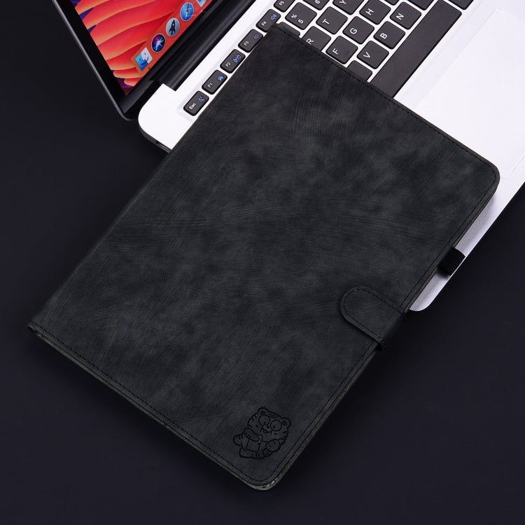 For iPad Air 11 2024 Embossed Tiger Pattern Leather Tablet Case(Black) - iPad Air 11 2024 Cases by PMC Jewellery | Online Shopping South Africa | PMC Jewellery | Buy Now Pay Later Mobicred