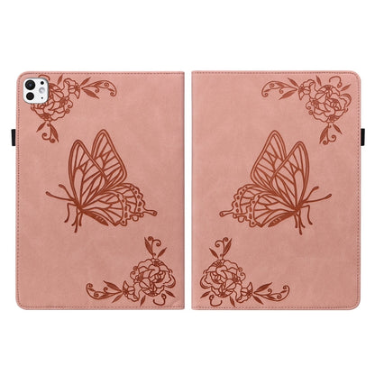 For iPad Pro 11 2024 Butterfly Flower Embossed Leather Tablet Case(Rose Gold) - iPad Pro 11 2024 Cases by PMC Jewellery | Online Shopping South Africa | PMC Jewellery | Buy Now Pay Later Mobicred