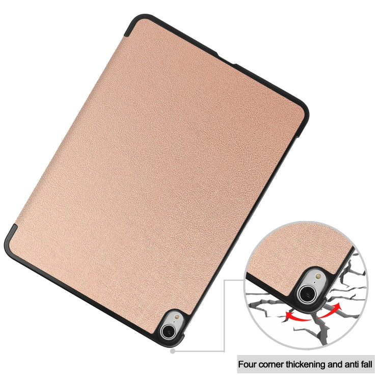 For iPad Air 13 2024 Custer Pure Color 3-Fold Holder Smart Leather Tablet Case(Rose Gold) - iPad Air 13 2024 Cases by PMC Jewellery | Online Shopping South Africa | PMC Jewellery | Buy Now Pay Later Mobicred