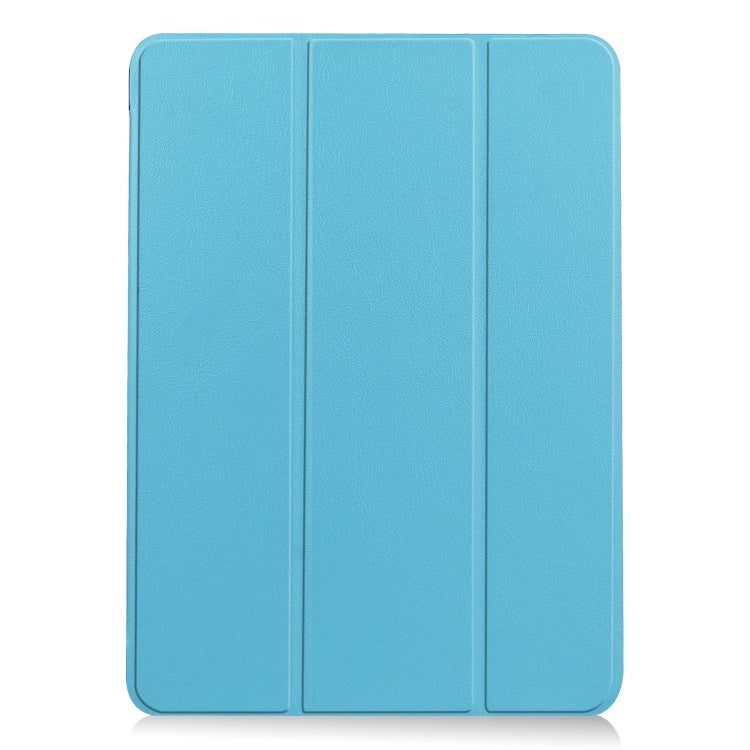 For iPad Air 11 2024 Custer Pure Color 3-Fold Holder Smart Leather Tablet Case(Sky Blue) - iPad Air 11 2024 Cases by PMC Jewellery | Online Shopping South Africa | PMC Jewellery | Buy Now Pay Later Mobicred