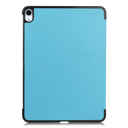 For iPad Air 11 2024 Custer Pure Color 3-Fold Holder Smart Leather Tablet Case(Sky Blue) - iPad Air 11 2024 Cases by PMC Jewellery | Online Shopping South Africa | PMC Jewellery | Buy Now Pay Later Mobicred