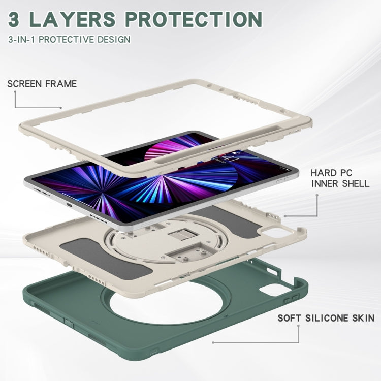 For iPad Pro 11 2024 Spider Wheel Silicone Hybrid PC Tablet Case(Emerald Green) - iPad Pro 11 2024 Cases by PMC Jewellery | Online Shopping South Africa | PMC Jewellery | Buy Now Pay Later Mobicred