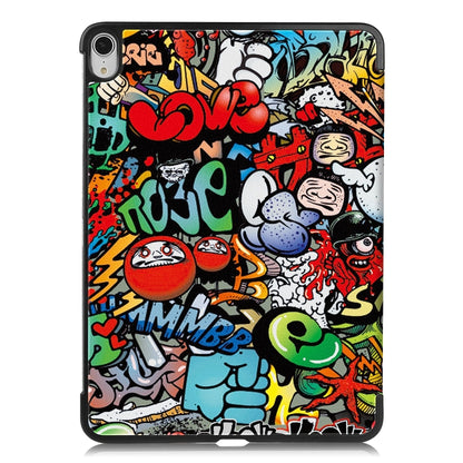 For iPad Air 13 2024 Custer Painted 3-Fold Holder Smart Leather Tablet Case(Graffiti) - iPad Air 13 2024 Cases by PMC Jewellery | Online Shopping South Africa | PMC Jewellery | Buy Now Pay Later Mobicred