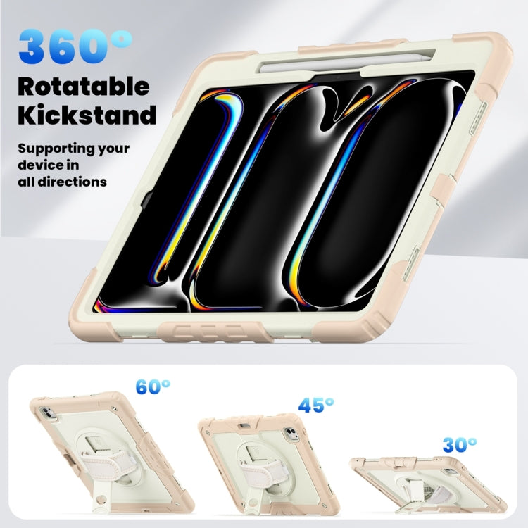 For iPad Pro 13 2024 Silicone Hybrid PC Tablet Protective Case(Cream+Rose Gold) - iPad Pro 13 2024 Cases by PMC TechLife | Online Shopping South Africa | PMC TechLife | Buy Now Pay Later Mobicred