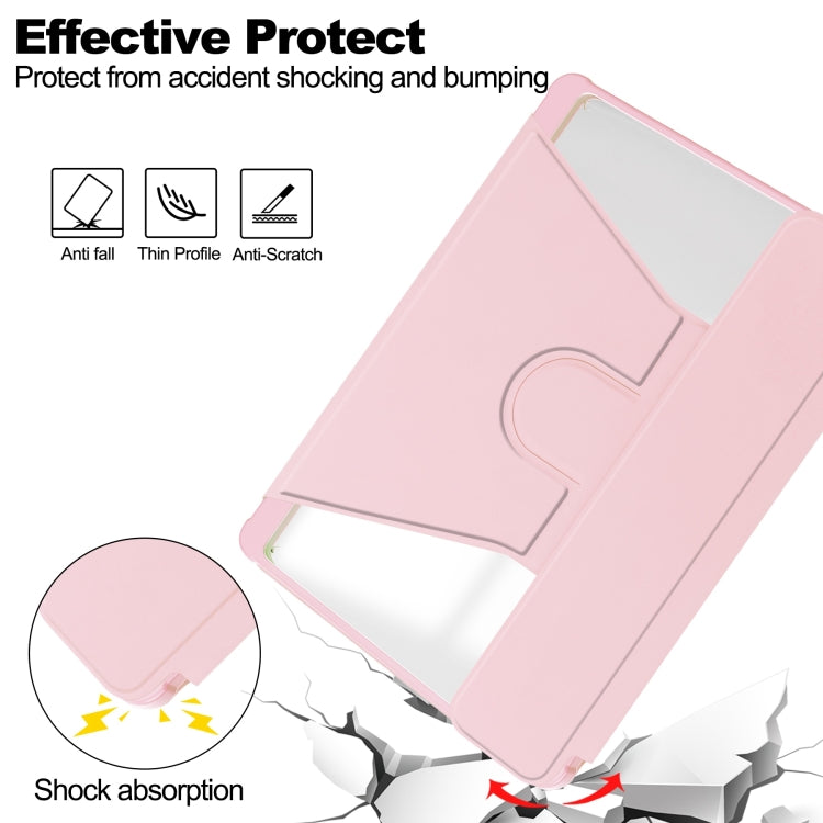 For iPad Pro 11 2024 Transparent Rotation Smart Leather Tablet Case with Keyboard(Pink) - iPad Pro 11 2024 Cases by PMC TechLife | Online Shopping South Africa | PMC TechLife | Buy Now Pay Later Mobicred