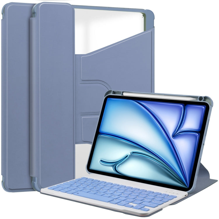 For iPad Air 11 2024 Transparent Rotation Smart Leather Tablet Case with Keyboard(Lavender) - iPad Air 11 2024 Cases by PMC Jewellery | Online Shopping South Africa | PMC Jewellery | Buy Now Pay Later Mobicred