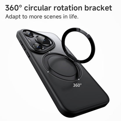 For Huawei Pura 70 Ultra Frosted 360 Rotating Holder Magnetic Full Coverage Shockproof Phone Case(Black) - Huawei Cases by PMC Jewellery | Online Shopping South Africa | PMC Jewellery | Buy Now Pay Later Mobicred