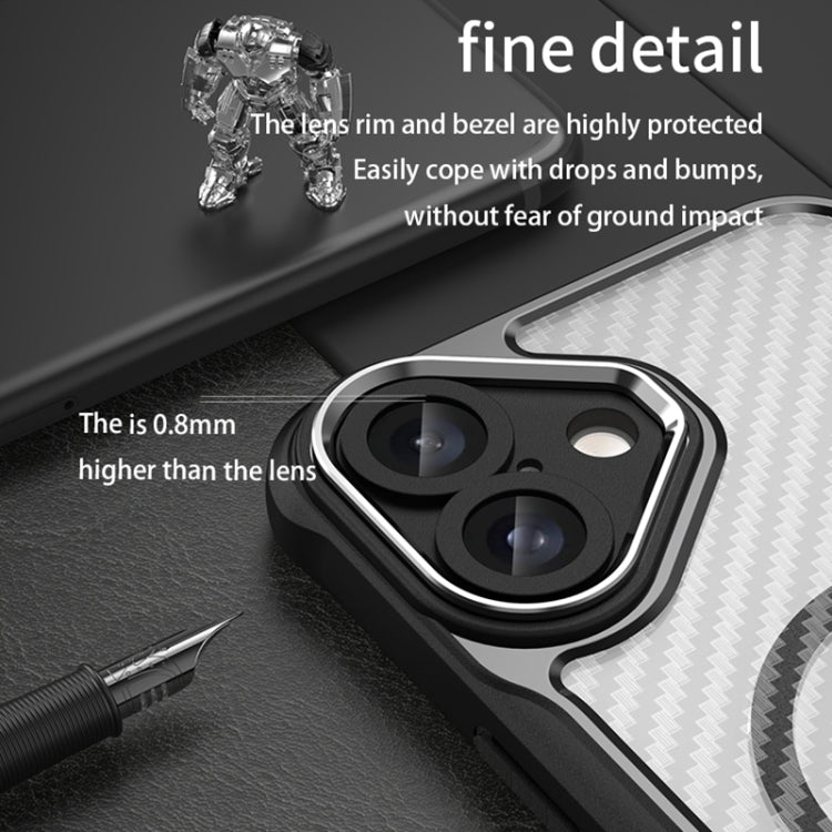 For iPhone 16 Carbon Fiber Texture MagSafe Translucent Phone Case(Purple) - iPhone 16 Cases by PMC TechLife | Online Shopping South Africa | PMC TechLife | Buy Now Pay Later Mobicred