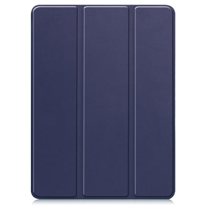 For iPad Pro 11 2024 Custer TPU Pure Color 3-Fold Holder Smart Leather Tablet Case with Pen Tray(Dark Blue) - iPad Pro 11 2024 Cases by PMC Jewellery | Online Shopping South Africa | PMC Jewellery | Buy Now Pay Later Mobicred