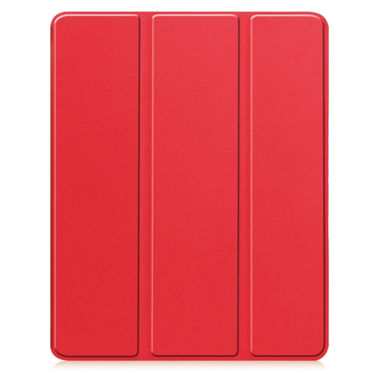 For iPad Air 13 2024 Custer TPU Pure Color 3-Fold Holder Smart Leather Tablet Case with Pen Tray(Red) - iPad Air 13 2024 Cases by PMC Jewellery | Online Shopping South Africa | PMC Jewellery | Buy Now Pay Later Mobicred