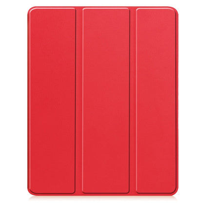 For iPad Air 13 2024 / 2025 Custer TPU Pure Color 3-Fold Holder Smart Leather Tablet Case with Pen Tray(Red) - iPad Air 13 2025 / 2024 Cases by PMC Jewellery | Online Shopping South Africa | PMC Jewellery | Buy Now Pay Later Mobicred