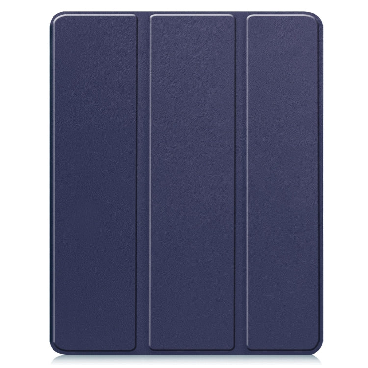 For iPad Air 13 2024 Custer TPU Pure Color 3-Fold Holder Smart Leather Tablet Case with Pen Tray(Dark Blue) - iPad Air 13 2024 Cases by PMC Jewellery | Online Shopping South Africa | PMC Jewellery | Buy Now Pay Later Mobicred