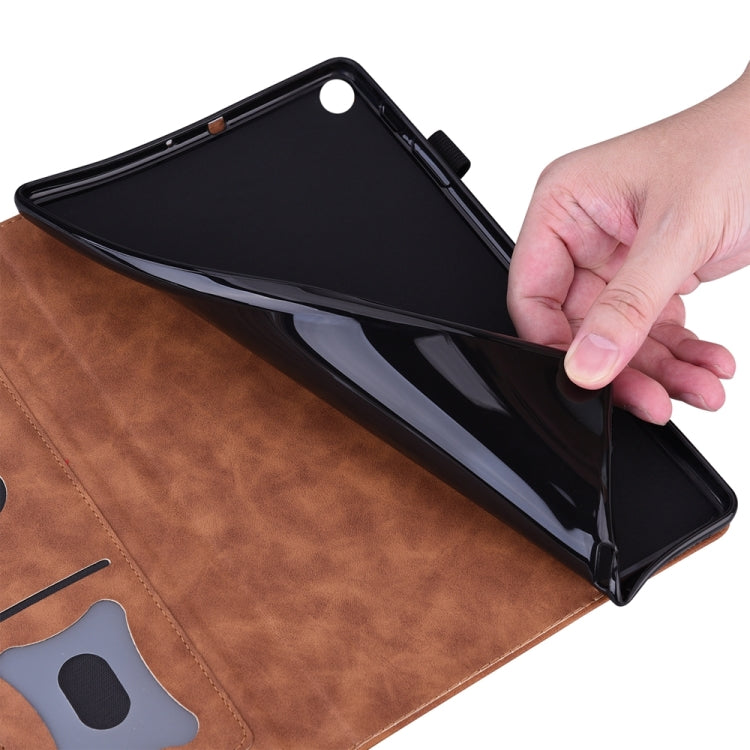 For iPad Pro 11 2024 Splicing Shockproof Leather Tablet Case(Brown) - iPad Pro 11 2024 Cases by PMC TechLife | Online Shopping South Africa | PMC TechLife | Buy Now Pay Later Mobicred