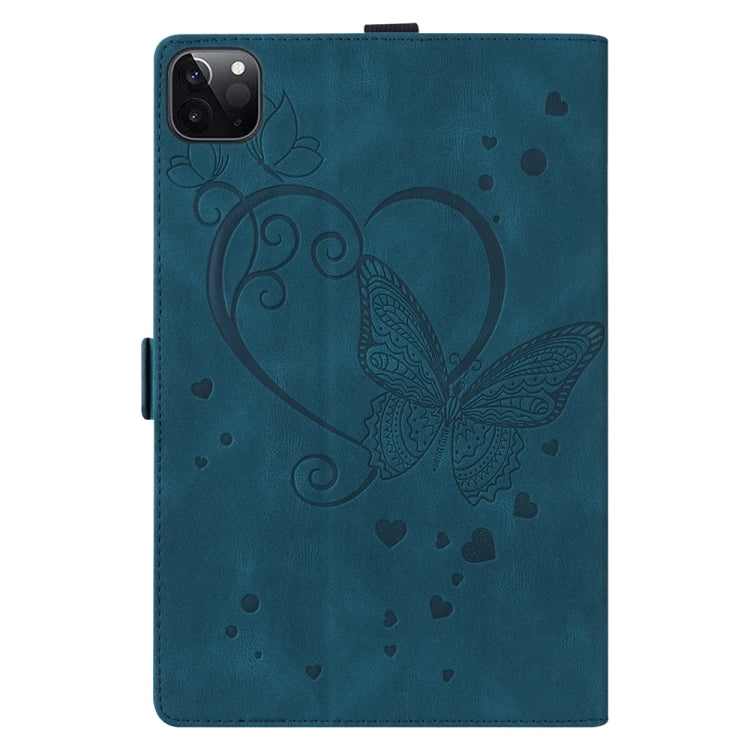 For iPad Pro 13 2024 Love Butterfly Embossed Leather Tablet Case(Blue) - iPad Pro 13 2024 Cases by PMC Jewellery | Online Shopping South Africa | PMC Jewellery | Buy Now Pay Later Mobicred