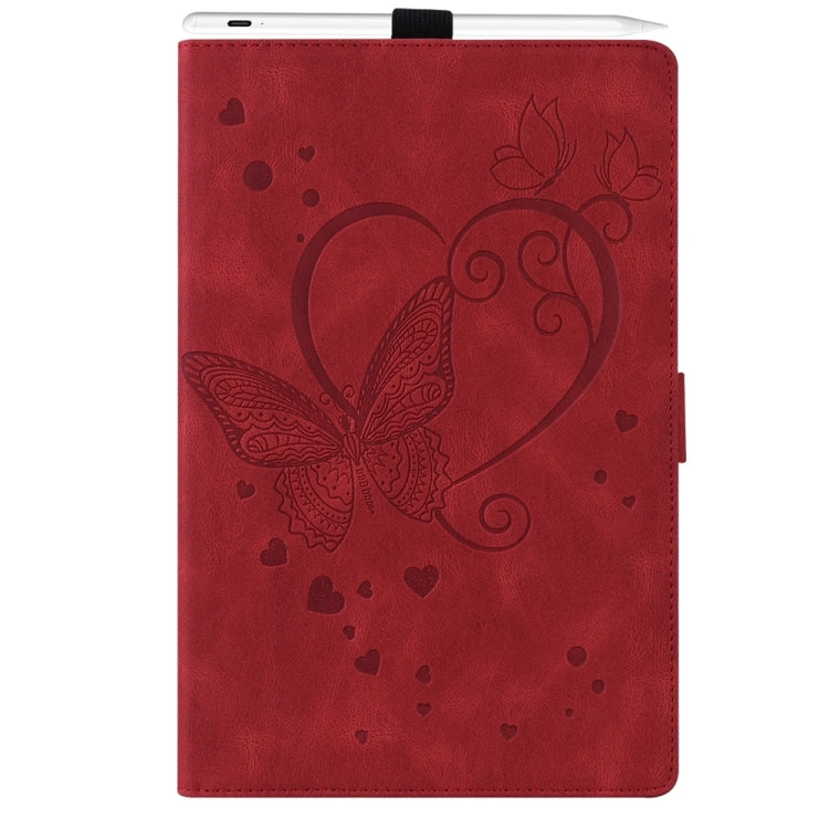 For iPad Pro 11 2024 Love Butterfly Embossed Leather Tablet Case(Red) - iPad Pro 11 2024 Cases by PMC Jewellery | Online Shopping South Africa | PMC Jewellery | Buy Now Pay Later Mobicred