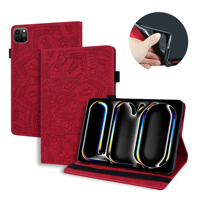 For iPad Pro 11 2024 Calf Texture Embossed Leather Tablet Case(Red) - iPad Pro 11 2024 Cases by PMC TechLife | Online Shopping South Africa | PMC TechLife | Buy Now Pay Later Mobicred