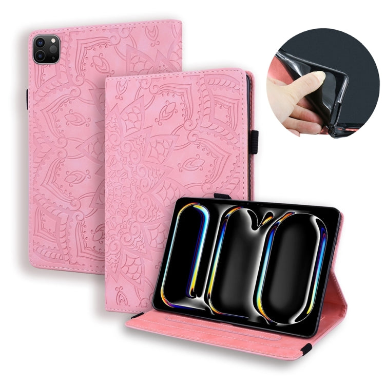 For iPad Pro 11 2024 Calf Texture Embossed Leather Tablet Case(Pink) - iPad Pro 11 2024 Cases by PMC TechLife | Online Shopping South Africa | PMC TechLife | Buy Now Pay Later Mobicred