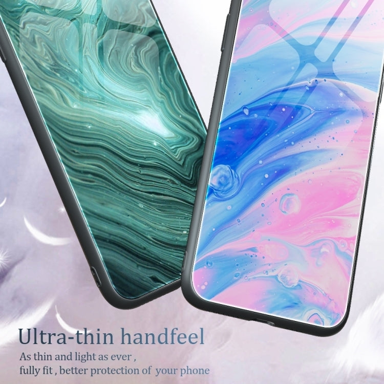 For Huawei Pura 70 Ultra Marble Pattern Glass Protective Phone Case(Green Ocean) - Huawei Cases by PMC Jewellery | Online Shopping South Africa | PMC Jewellery | Buy Now Pay Later Mobicred