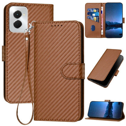 For Motorola Moto G Power 5G 2024 YX0070 Carbon Fiber Buckle Leather Phone Case with Lanyard(Coffee) - Motorola Cases by PMC Jewellery | Online Shopping South Africa | PMC Jewellery | Buy Now Pay Later Mobicred