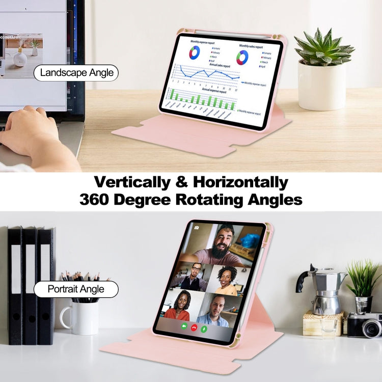 For iPad Pro 11 2024 Transparent Rotation Smart Leather Tablet Case(Pink) - iPad Pro 11 2024 Cases by PMC TechLife | Online Shopping South Africa | PMC TechLife | Buy Now Pay Later Mobicred