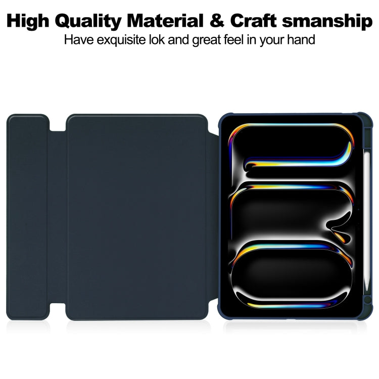 For iPad Pro 11 2024 Transparent Rotation Smart Leather Tablet Case(Dark Blue) - iPad Pro 11 2024 Cases by PMC TechLife | Online Shopping South Africa | PMC TechLife | Buy Now Pay Later Mobicred