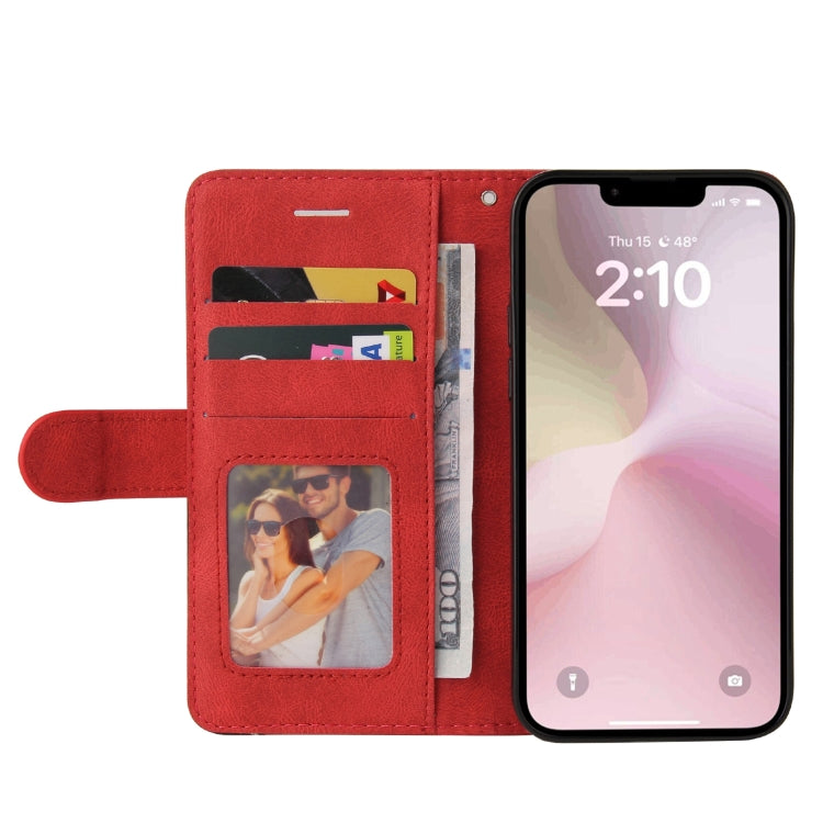 For iPhone SE 2024 Dual-color Splicing Flip Leather Phone Case(Red) - More iPhone Cases by PMC Jewellery | Online Shopping South Africa | PMC Jewellery | Buy Now Pay Later Mobicred