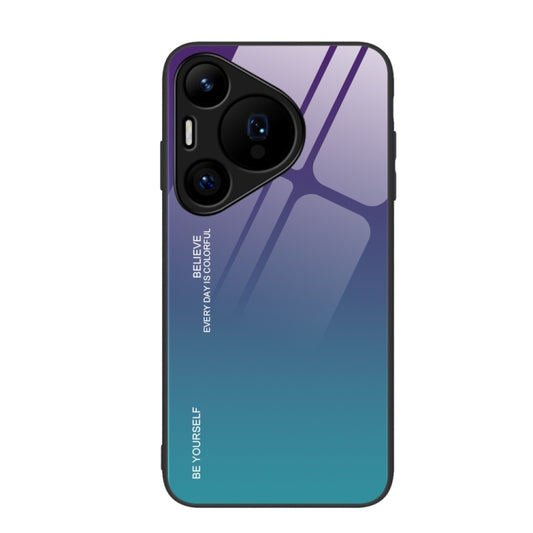 For Huawei Pura 70 Gradient Color Glass Phone Case(Aurora Blue) - Huawei Cases by PMC Jewellery | Online Shopping South Africa | PMC Jewellery | Buy Now Pay Later Mobicred