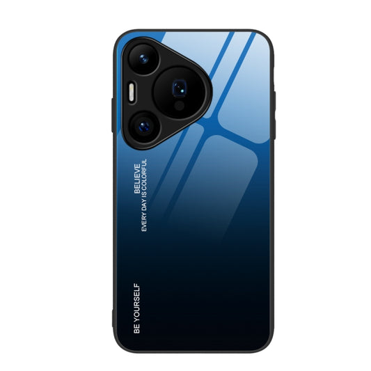 For Huawei Pura 70 Gradient Color Glass Phone Case(Blue Black) - Huawei Cases by PMC Jewellery | Online Shopping South Africa | PMC Jewellery | Buy Now Pay Later Mobicred