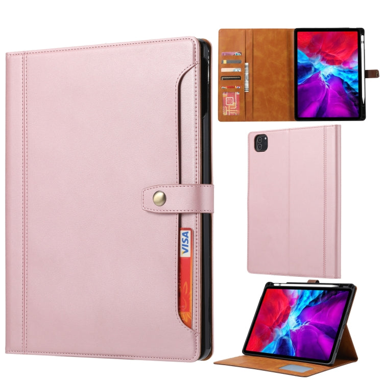 For iPad Pro 13 2024 Calf Texture Double Fold Clasp Horizontal Flip Leather Smart Tablet Case(Rose Gold) - iPad Pro 13 2024 Cases by PMC TechLife | Online Shopping South Africa | PMC TechLife | Buy Now Pay Later Mobicred