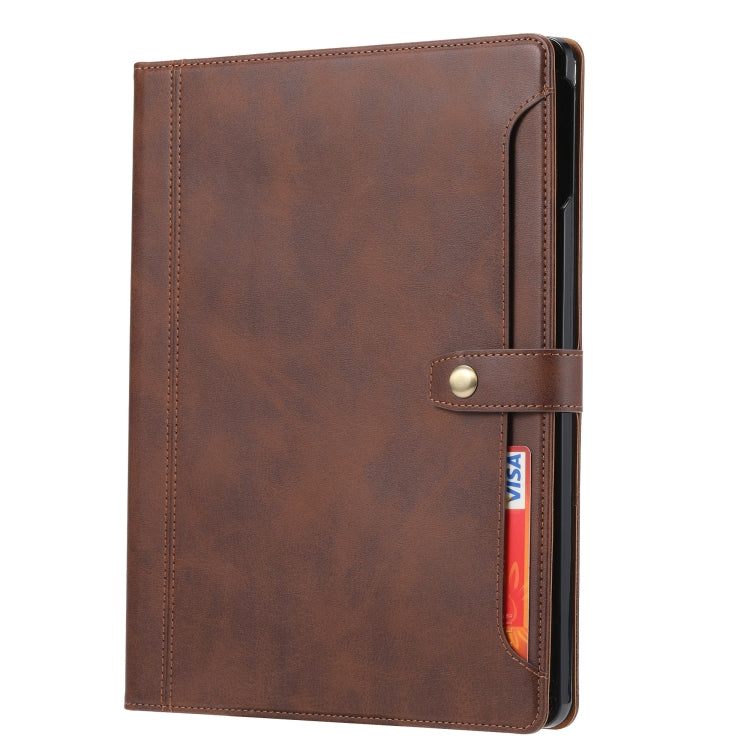 For iPad Pro 13 2024 Calf Texture Double Fold Clasp Horizontal Flip Leather Smart Tablet Case(Brown) - iPad Pro 13 2024 Cases by PMC TechLife | Online Shopping South Africa | PMC TechLife | Buy Now Pay Later Mobicred