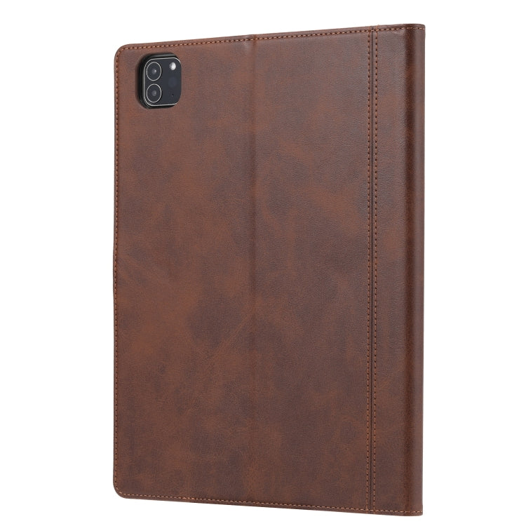 For iPad Pro 13 2024 Calf Texture Double Fold Clasp Horizontal Flip Leather Smart Tablet Case(Brown) - iPad Pro 13 2024 Cases by PMC TechLife | Online Shopping South Africa | PMC TechLife | Buy Now Pay Later Mobicred