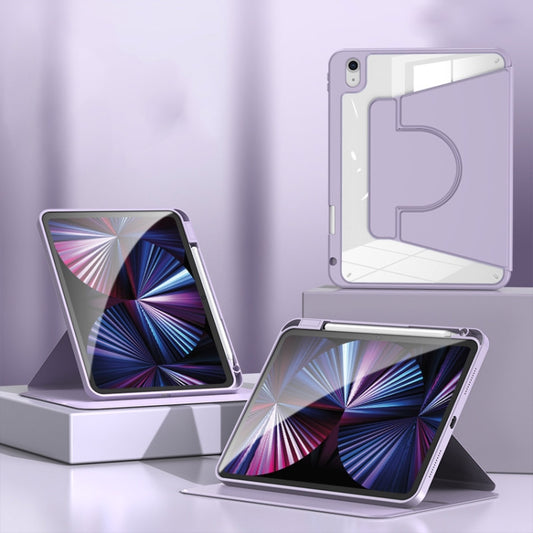 For iPad Pro 11 2024 2 in 1 Acrylic Split Rotating Leather Tablet Case(Lavender) - iPad Pro 11 2024 Cases by PMC Jewellery | Online Shopping South Africa | PMC Jewellery | Buy Now Pay Later Mobicred