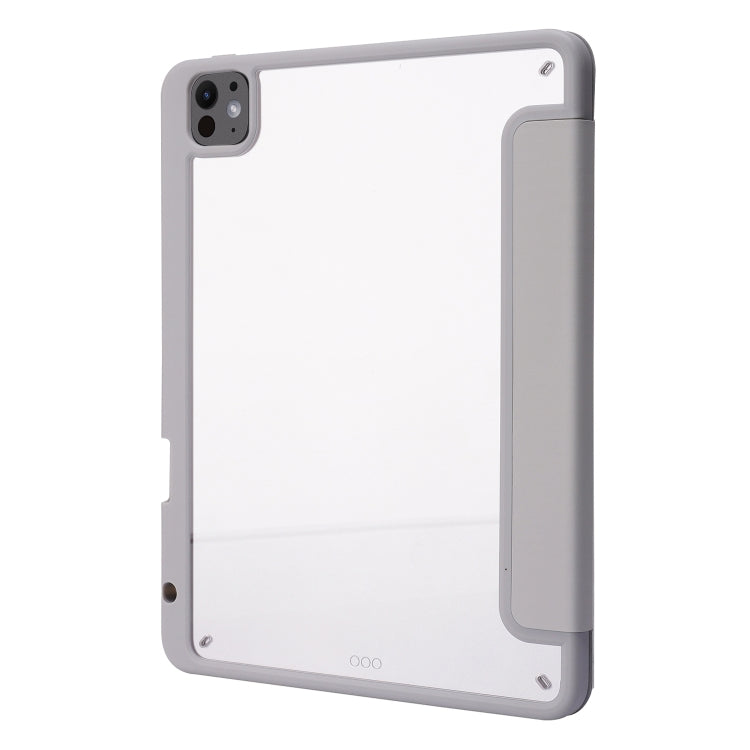 For iPad Pro 13 2024 Deformation Transparent Acrylic Leather Tablet Case(Grey) - iPad Pro 13 2024 Cases by PMC TechLife | Online Shopping South Africa | PMC TechLife | Buy Now Pay Later Mobicred